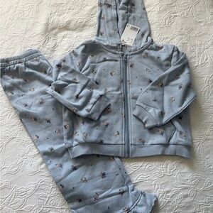 H&M girls Adorable Light Blue Kids Set with Hoodie 5T nwt